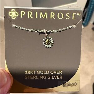 Primrose Gold and Silver Floral Pendant Necklace